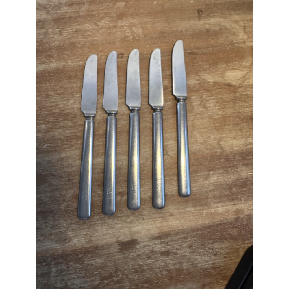 Vtg US NAVY Silverware REED & BARTON USN Flatware WWII Military Mess Hall Set 10